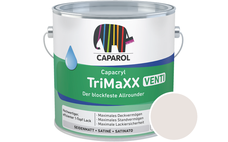 Caparol Capacryl TriMaXX Venti 2,5L Acryl-Lack / Getnt im Farbton Perlmuttweiss