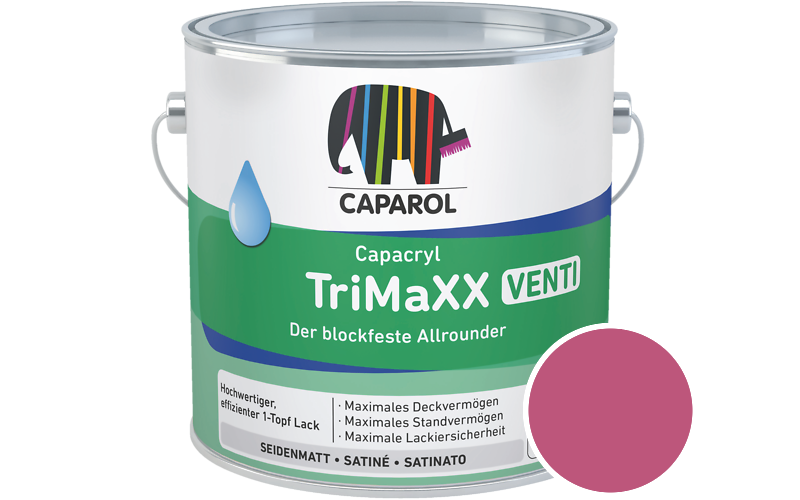 Caparol Capacryl TriMaXX Venti 2,5L Acryl-Lack / Get�nt im Farbton Pink 10