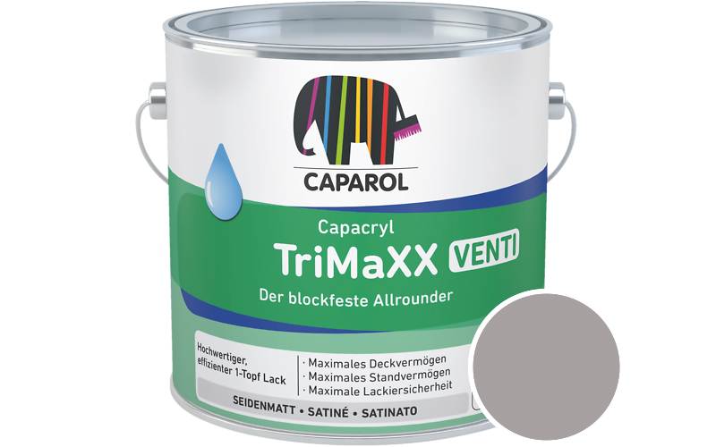Caparol Capacryl TriMaXX Venti 2,5L Acryl-Lack / Getnt im Farbton Quarz 10