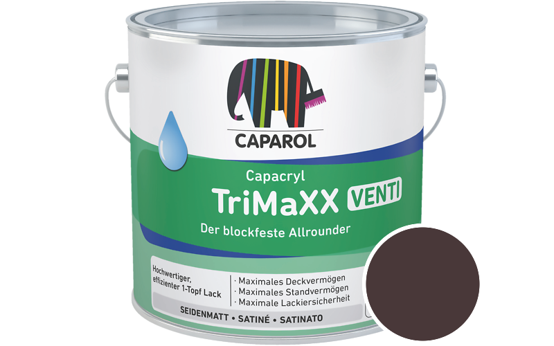 Caparol Capacryl TriMaXX Venti 750ml Acryl-Lack / Getnt im Farbton RAL 3007 Schwarzrot