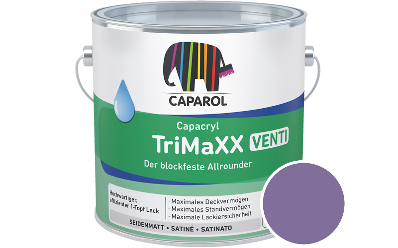 Caparol Capacryl TriMaXX Venti 750ml Acryl-Lack / Getnt im Farbton RAL 4005 Blaulila