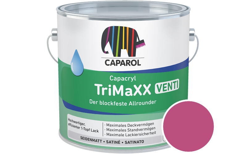 Caparol Capacryl TriMaXX Venti 2,5L Acryl-Lack / Getnt im Farbton RAL 4010 Telemagenta