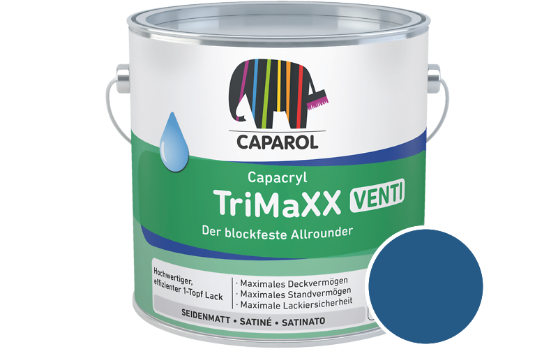 Caparol Capacryl TriMaXX Venti 2,5L Acryl-Lack / Getnt im Farbton RAL 5005 Signalblau
