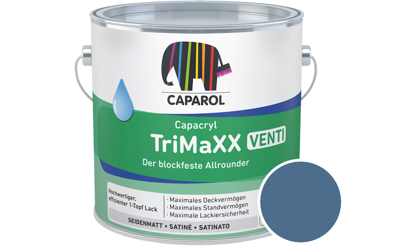 Caparol Capacryl TriMaXX Venti 2,5L Acryl-Lack / Getnt im Farbton RAL 5007 Brillantblau