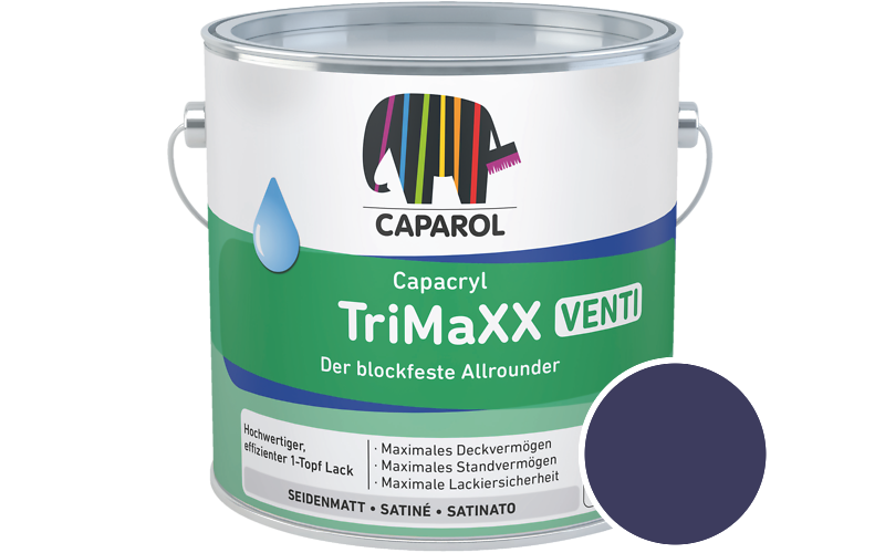 Caparol Capacryl TriMaXX Venti 2,5L Acryl-Lack / Getnt im Farbton RAL 5022 Nachtblau