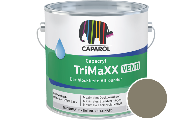 Caparol Capacryl TriMaXX Venti 2,5L Acryl-Lack / Getnt im Farbton RAL 7002 Olivgrau