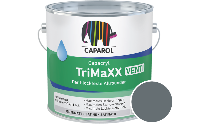 Caparol Capacryl TriMaXX Venti 750ml Acryl-Lack / Getnt im Farbton RAL 7031 Blaugrau