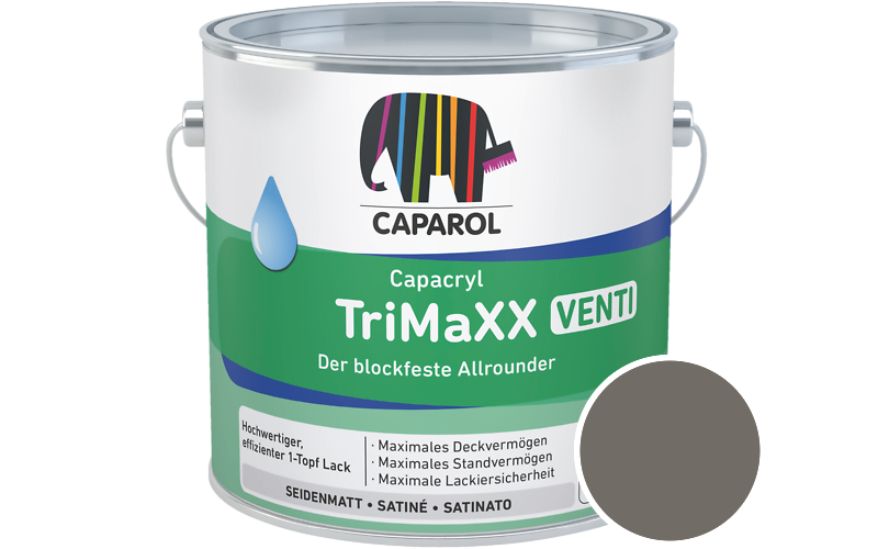 Caparol Capacryl TriMaXX Venti 2,5L Acryl-Lack / Getnt im Farbton RAL 7039 Quarzgrau