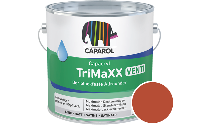 Caparol Capacryl TriMaXX Venti 2,5L Acryl-Lack / Getnt im Farbton Rubin 30