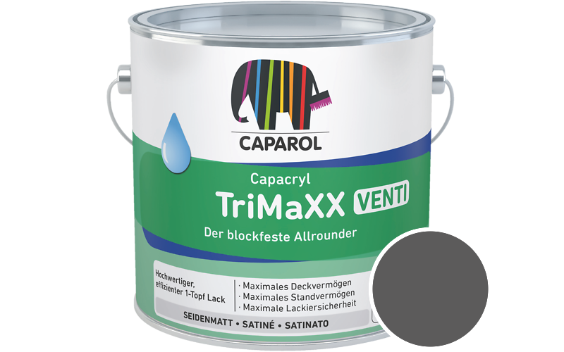 Caparol Capacryl TriMaXX Venti 750ml Acryl-Lack / Getnt im Farbton Sepia-grau