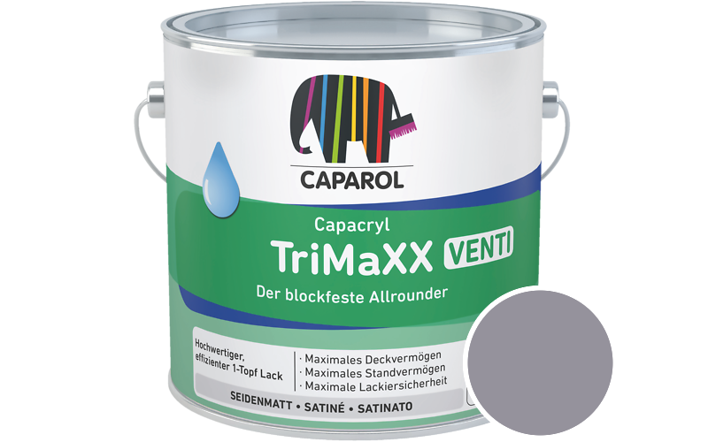 Caparol Capacryl TriMaXX Venti 2,5L Acryl-Lack / Getnt im Farbton Velvet 20