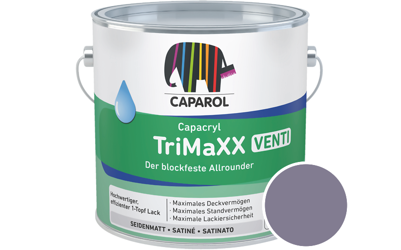 Caparol Capacryl TriMaXX Venti 2,5L Acryl-Lack / Getnt im Farbton Velvet 45