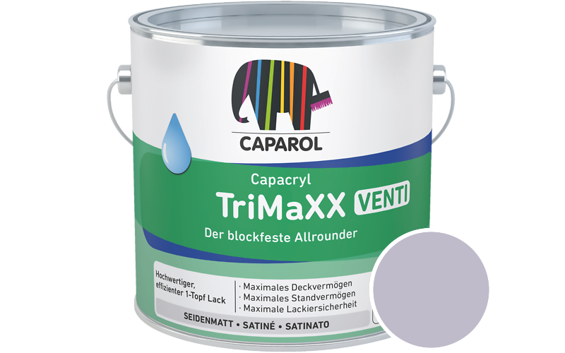 Caparol Capacryl TriMaXX Venti 2,5L Acryl-Lack / Getnt im Farbton Velvet 85