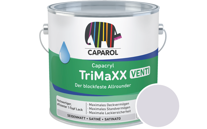 Caparol Capacryl TriMaXX Venti 2,5L Acryl-Lack / Getnt im Farbton Velvet 90