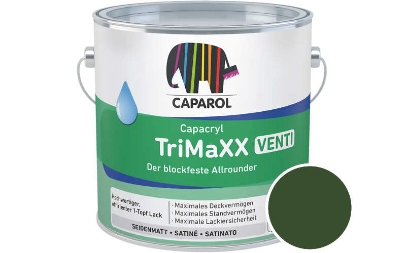 Caparol Capacryl TriMaXX Venti 2,5L Acryl-Lack / Getnt im Farbton Verdo 5