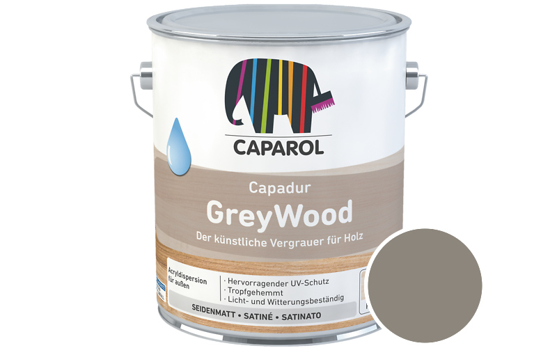 Caparol Capadur GreyWood 700ml Holzlasur / Getnt im Farbton 7365 Vulcanograu