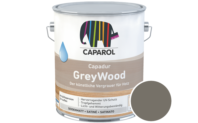 Caparol Capadur GreyWood 700ml Holzlasur / Getnt im Farbton 7375 Anticgrau