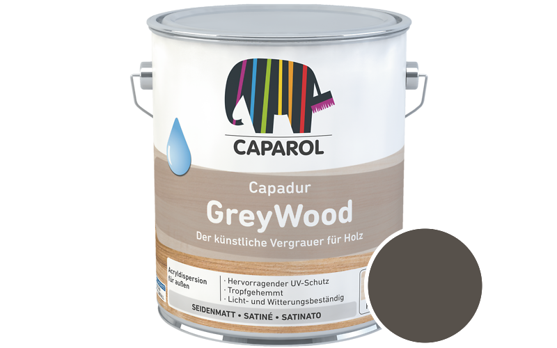 Caparol Capadur GreyWood 700ml Holzlasur / Getnt im Farbton 7380 Quarzgrau