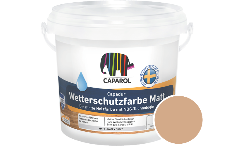 Caparol Capadur Wetterschutzfarbe Matt 750ml Holzfarbe fr auen / Getnt im Farbton Amber 80