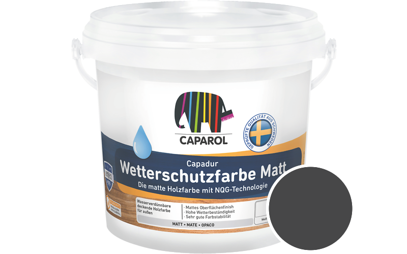 Caparol Capadur Wetterschutzfarbe Matt 2,5L Holzfarbe fr auen / Getnt im Farbton Amethyst 5