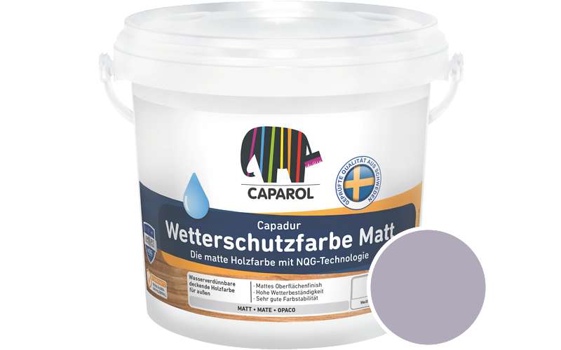 Caparol Capadur Wetterschutzfarbe Matt 2,5L Holzfarbe fr auen / Getnt im Farbton Amethyst 80