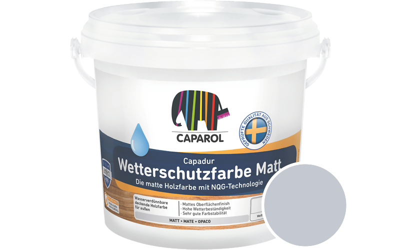 Caparol Capadur Wetterschutzfarbe Matt 2,5L Holzfarbe fr auen / Getnt im Farbton Aquarell 45