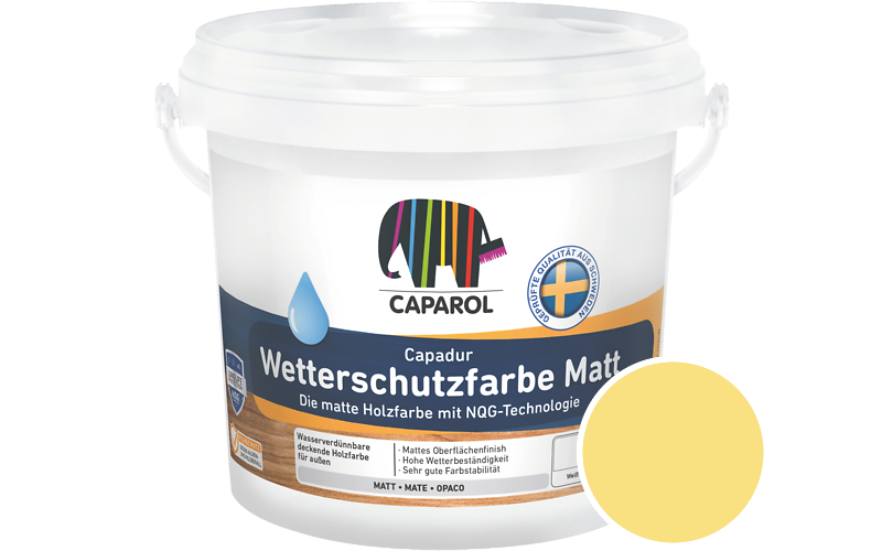 Caparol Capadur Wetterschutzfarbe Matt 750ml Holzfarbe fr auen / Getnt im Farbton Canari 14
