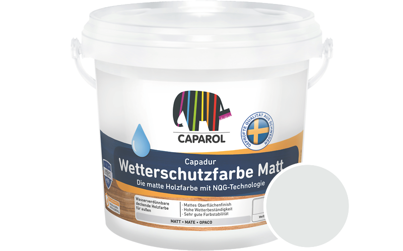 Caparol Capadur Wetterschutzfarbe Matt 2,5L Holzfarbe fr auen / Getnt im Farbton Coelin 25