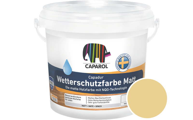 Caparol Capadur Wetterschutzfarbe Matt 10L Holzfarbe fr auen / Getnt im Farbton Curry 110