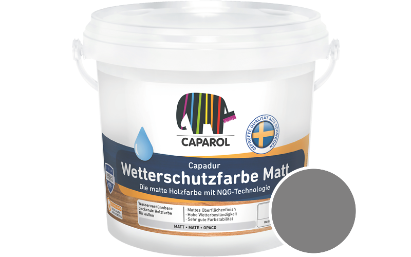Caparol Capadur Wetterschutzfarbe Matt 750ml Holzfarbe fr auen / Getnt im Farbton Granit 25