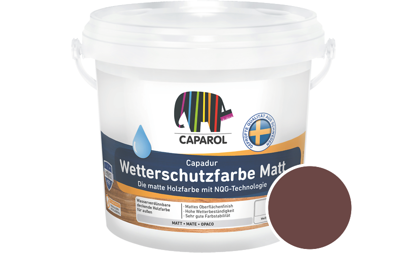Caparol Capadur Wetterschutzfarbe Matt 10L Holzfarbe fr auen / Getnt im Farbton Korall 130