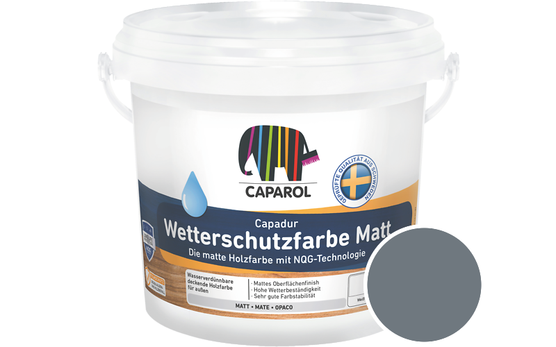Caparol Capadur Wetterschutzfarbe Matt 2,5L Holzfarbe fr auen / Getnt im Farbton Lago 15