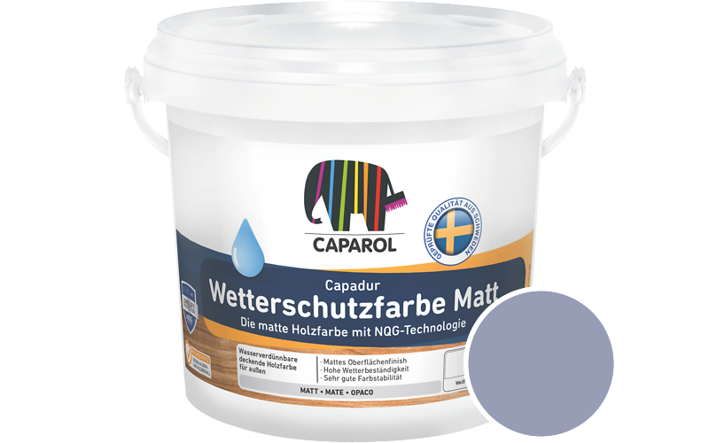Caparol Capadur Wetterschutzfarbe Matt 2,5L Holzfarbe fr auen / Getnt im Farbton Lavendel 80