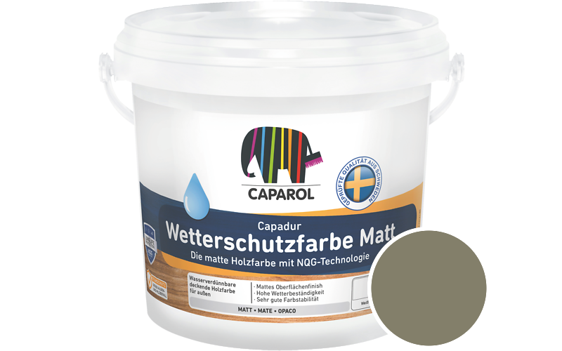 Caparol Capadur Wetterschutzfarbe Matt 2,5L Holzfarbe fr auen / Getnt im Farbton Mai 35