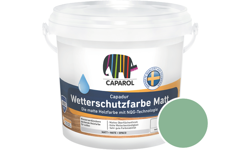 Caparol Capadur Wetterschutzfarbe Matt 750ml Holzfarbe fr auen / Getnt im Farbton Malachit 110