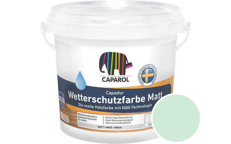 Caparol Capadur Wetterschutzfarbe Matt 10L Holzfarbe fr auen / Getnt im Farbton Malachit 120