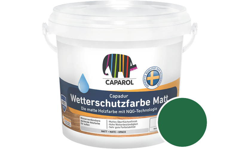 Caparol Capadur Wetterschutzfarbe Matt 10L Holzfarbe fr auen / Getnt im Farbton Malachit 95