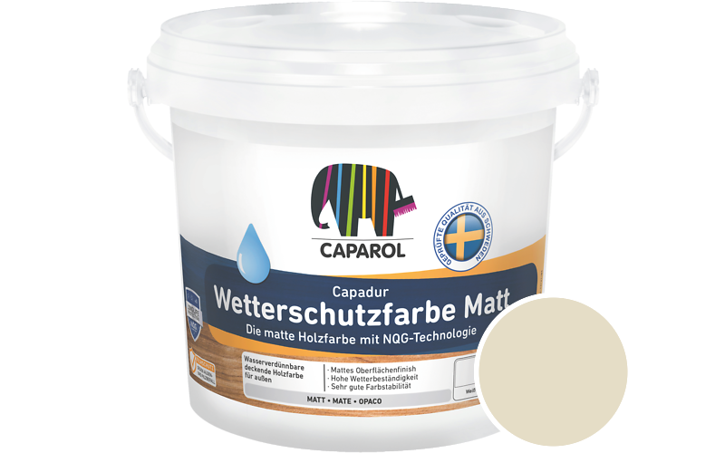 Caparol Capadur Wetterschutzfarbe Matt 2,5L Holzfarbe fr auen / Getnt im Farbton Melisse 50