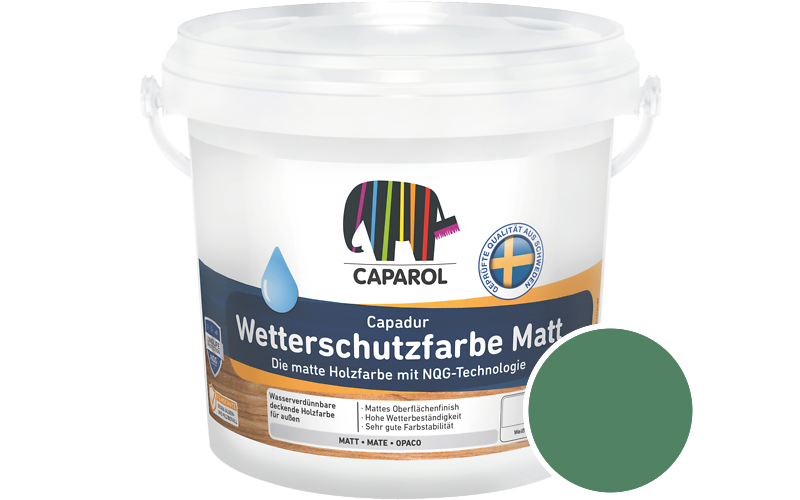 Caparol Capadur Wetterschutzfarbe Matt 10L Holzfarbe fr auen / Getnt im Farbton Mint 70