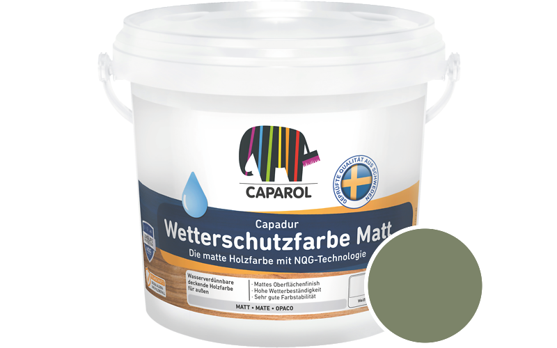 Caparol Capadur Wetterschutzfarbe Matt 10L Holzfarbe fr auen / Getnt im Farbton Moos 65