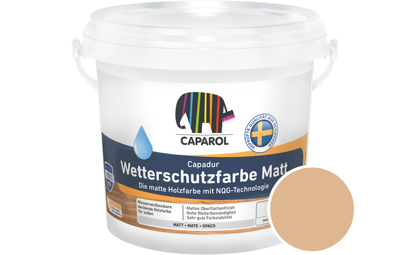 Caparol Capadur Wetterschutzfarbe Matt 10L Holzfarbe fr auen / Getnt im Farbton Onyx 135