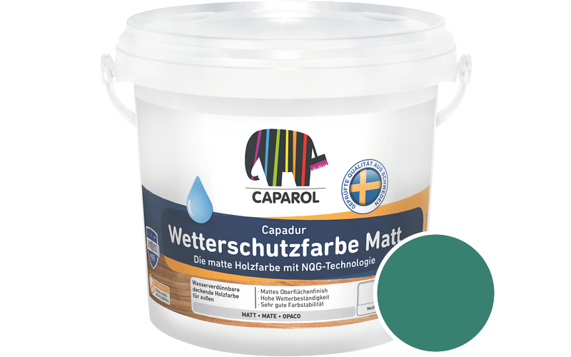 Caparol Capadur Wetterschutzfarbe Matt 2,5L Holzfarbe fr auen / Getnt im Farbton Patina 100