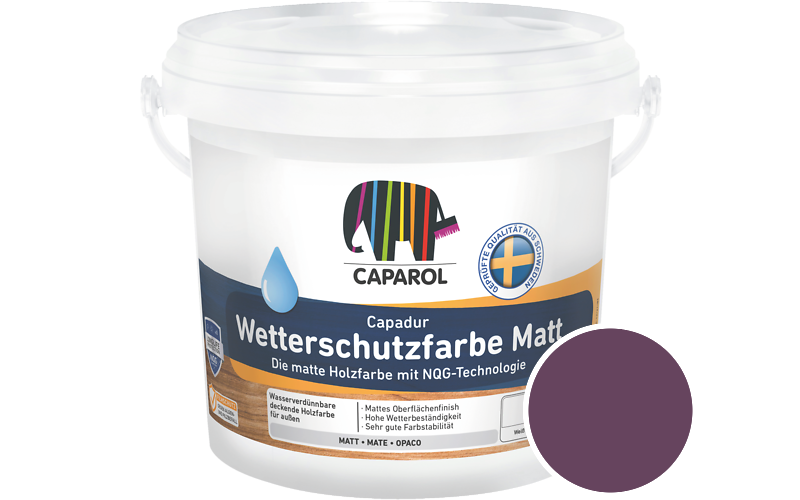 Caparol Capadur Wetterschutzfarbe Matt 2,5L Holzfarbe fr auen / Getnt im Farbton Pink 25