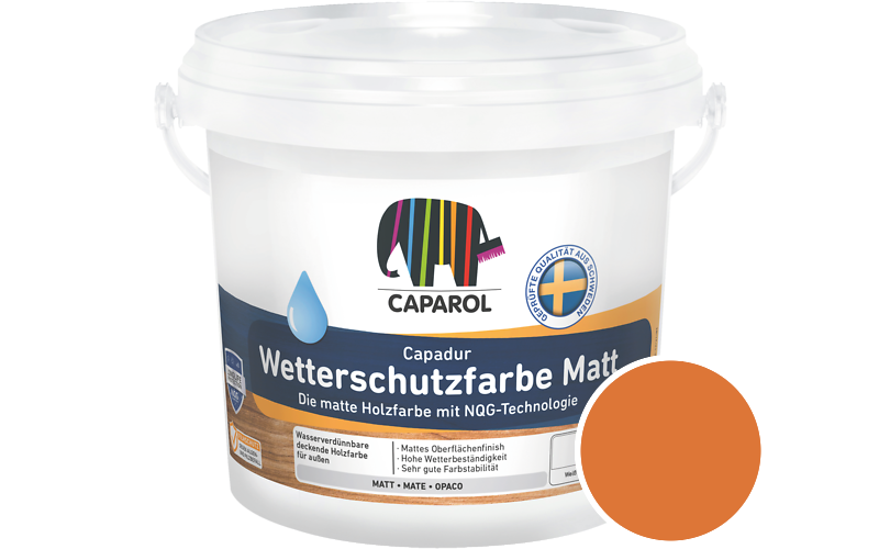 Caparol Capadur Wetterschutzfarbe Matt 750ml Holzfarbe fr auen / Getnt im Farbton RAL 2011 Tieforange