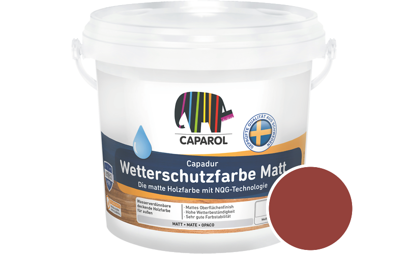 Caparol Capadur Wetterschutzfarbe Matt 750ml Holzfarbe fr auen / Getnt im Farbton RAL 3013 Tomatenrot