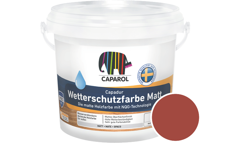 Caparol Capadur Wetterschutzfarbe Matt 750ml Holzfarbe fr auen / Getnt im Farbton RAL 3016 Korallenrot