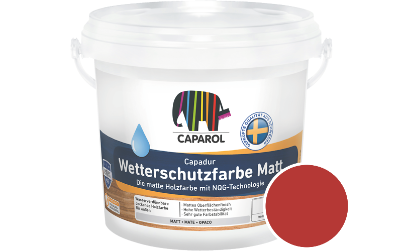 Caparol Capadur Wetterschutzfarbe Matt 750ml Holzfarbe fr auen / Getnt im Farbton RAL 3020 Verkehrsrot