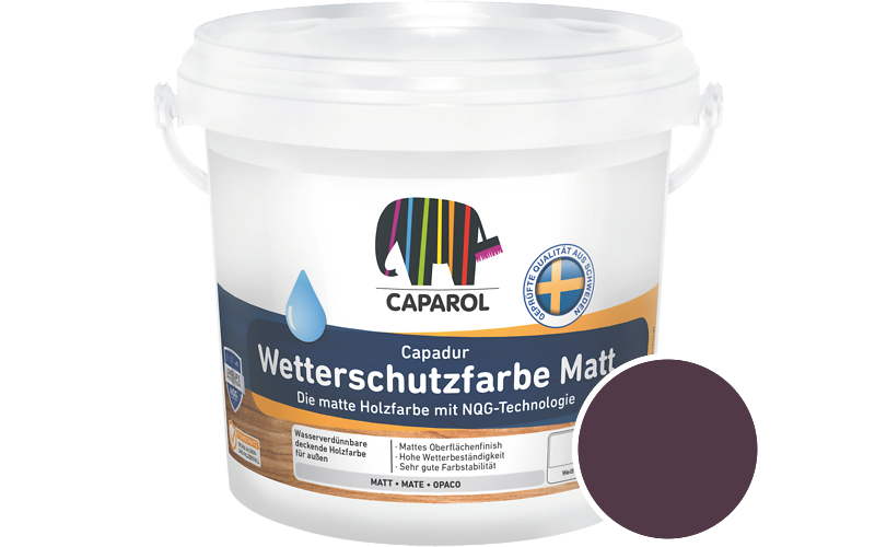 Caparol Capadur Wetterschutzfarbe Matt 750ml Holzfarbe fr auen / Getnt im Farbton RAL 4007 Purpurviolett