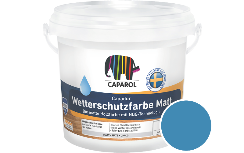 Caparol Capadur Wetterschutzfarbe Matt 750ml Holzfarbe fr auen / Getnt im Farbton RAL 5012 Lichtblau