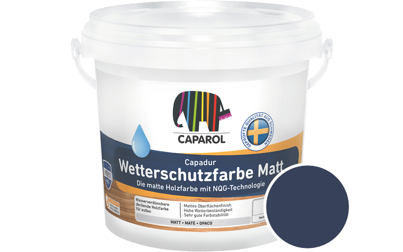 Caparol Capadur Wetterschutzfarbe Matt 750ml Holzfarbe fr auen / Getnt im Farbton RAL 5013 Kobaltblau